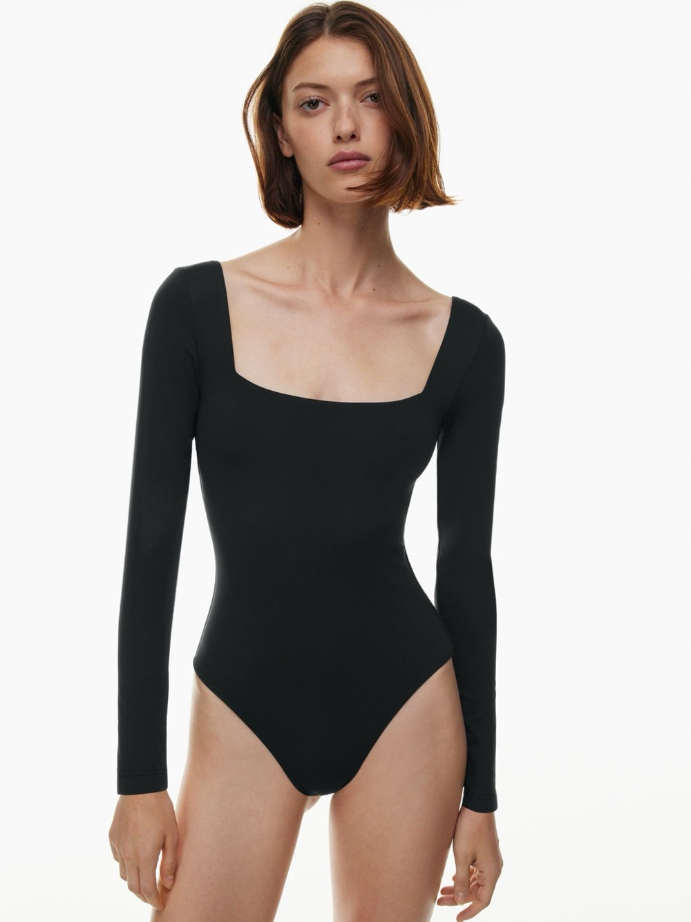 Aritzia Babaton Contour Squareneck Longsleeve Bodysuit Black
